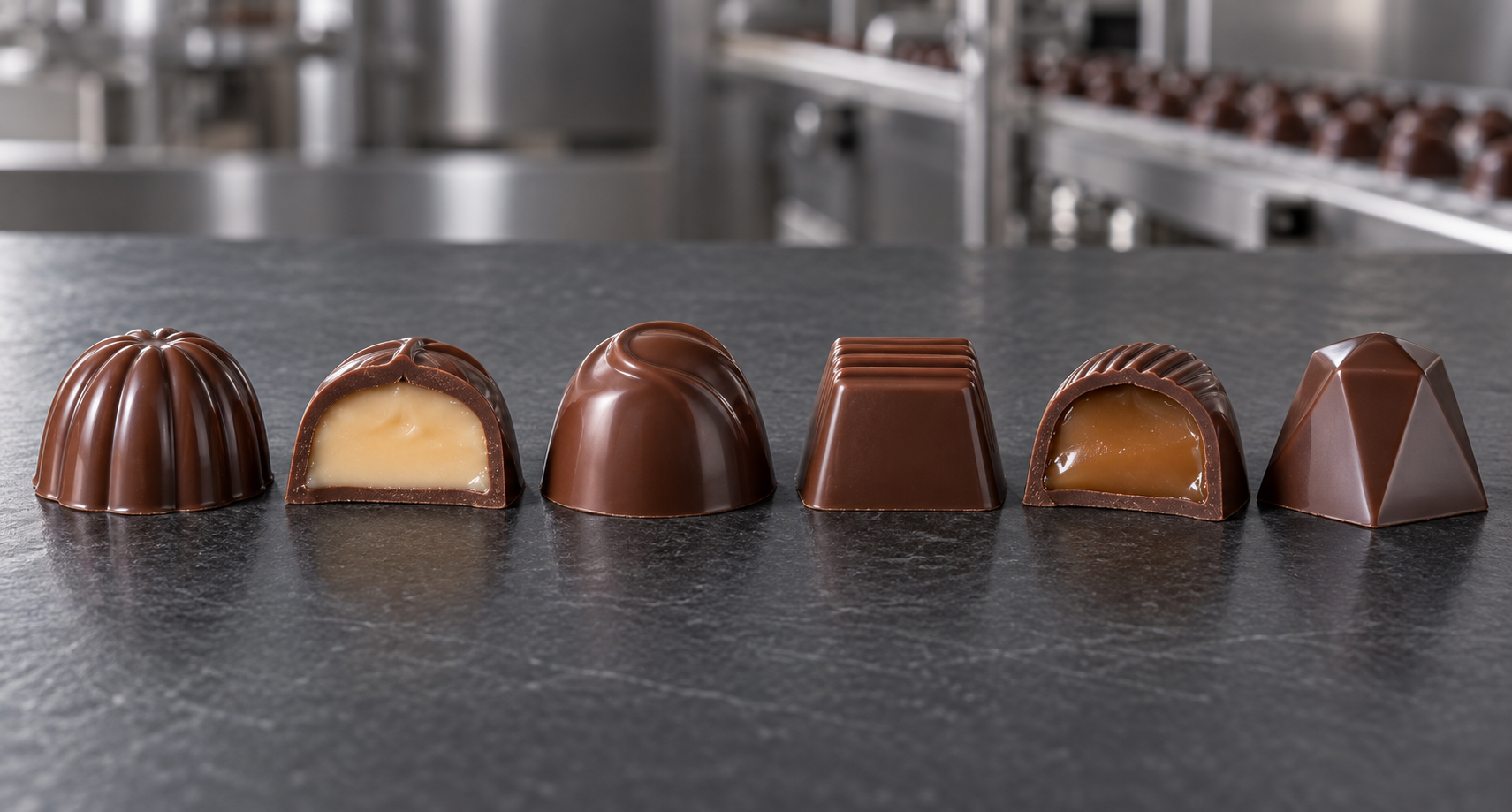 Centre-filled chocolates for FAT output verification