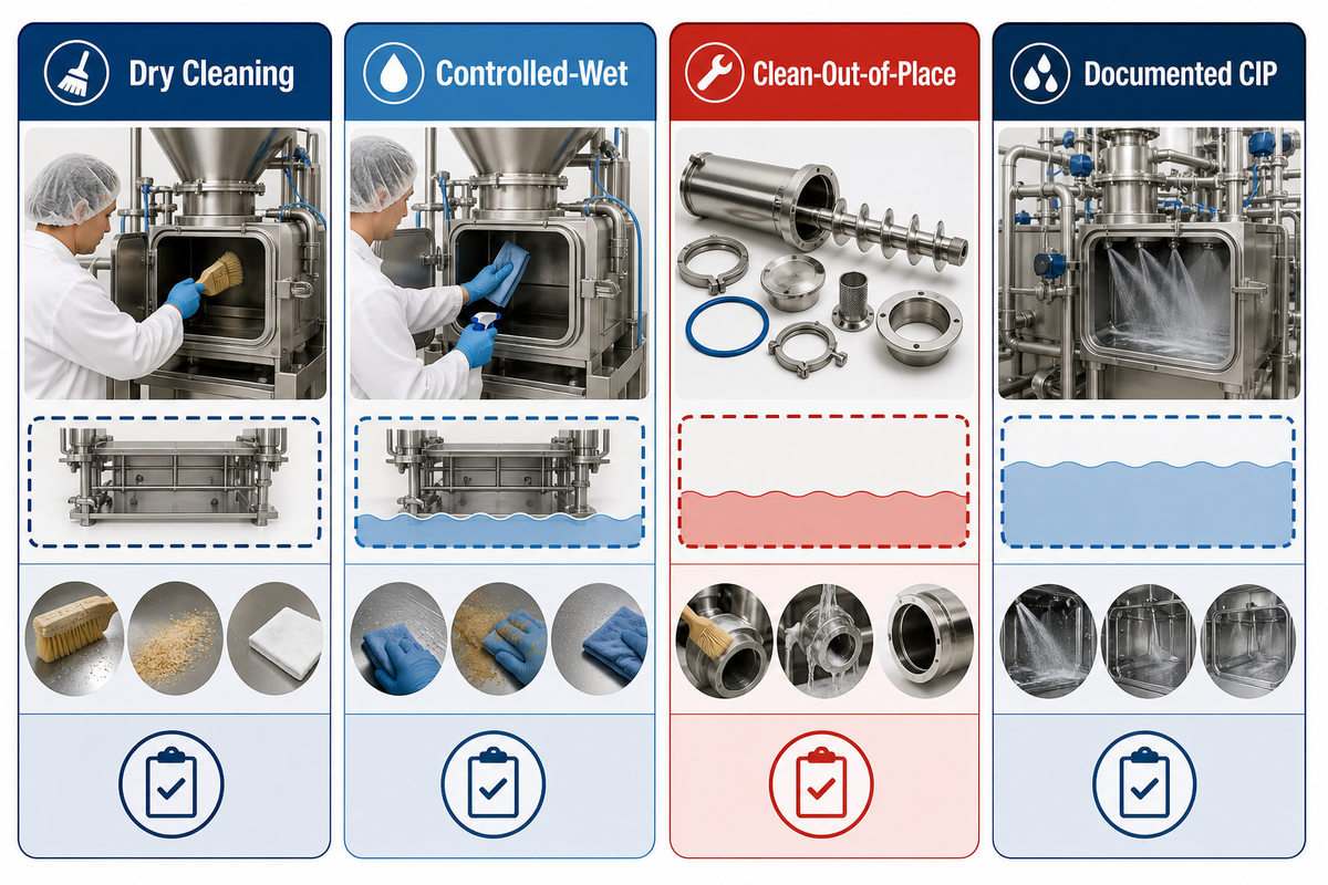 Choose Dry, Controlled-Wet, COP, or Documented CIP Cleaning — SINOFUDE