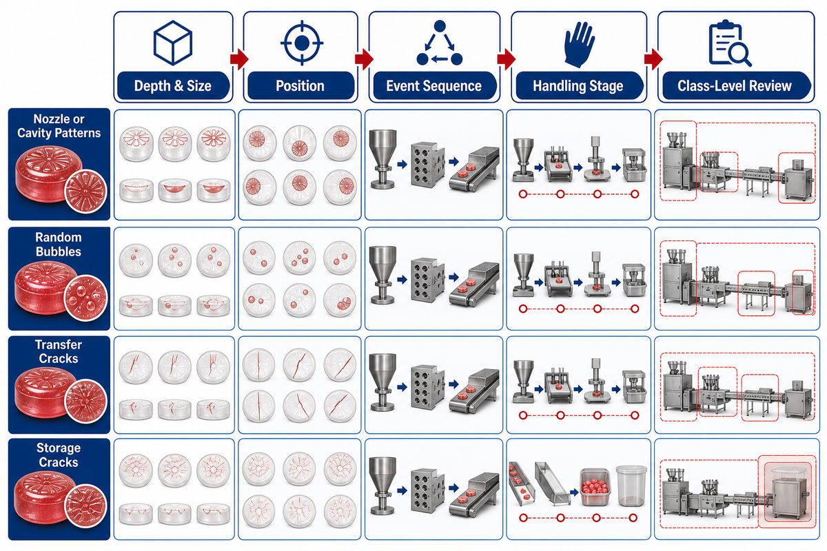 Bubbles, holes, cracks, and broken pieces: read the pattern