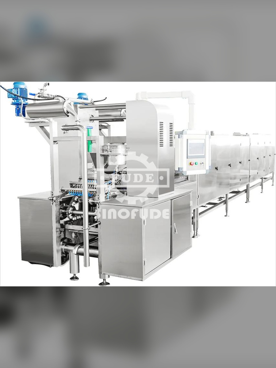SINOFUDE jelly candy forming machine with depositing and cooling equipment