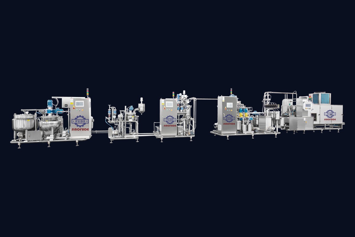 SINOFUDE nutraceutical gummy production line with cooking, dosing, depositing and cooling equipment