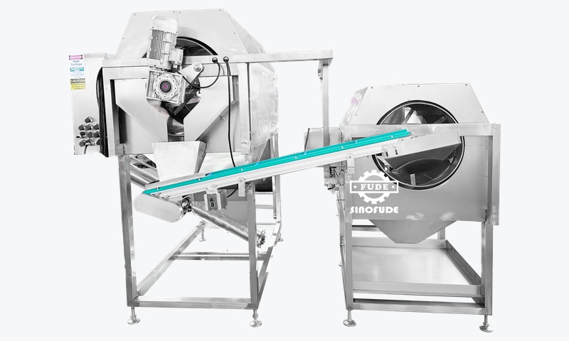 CLMS coating drum and inclined conveyor for gummy candy finishing
