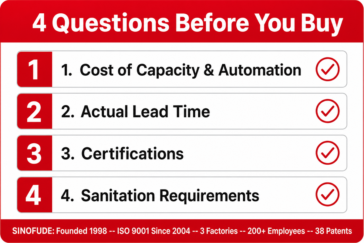 4 questions before buying a starch mogul line: cost, lead time, certifications, sanitation