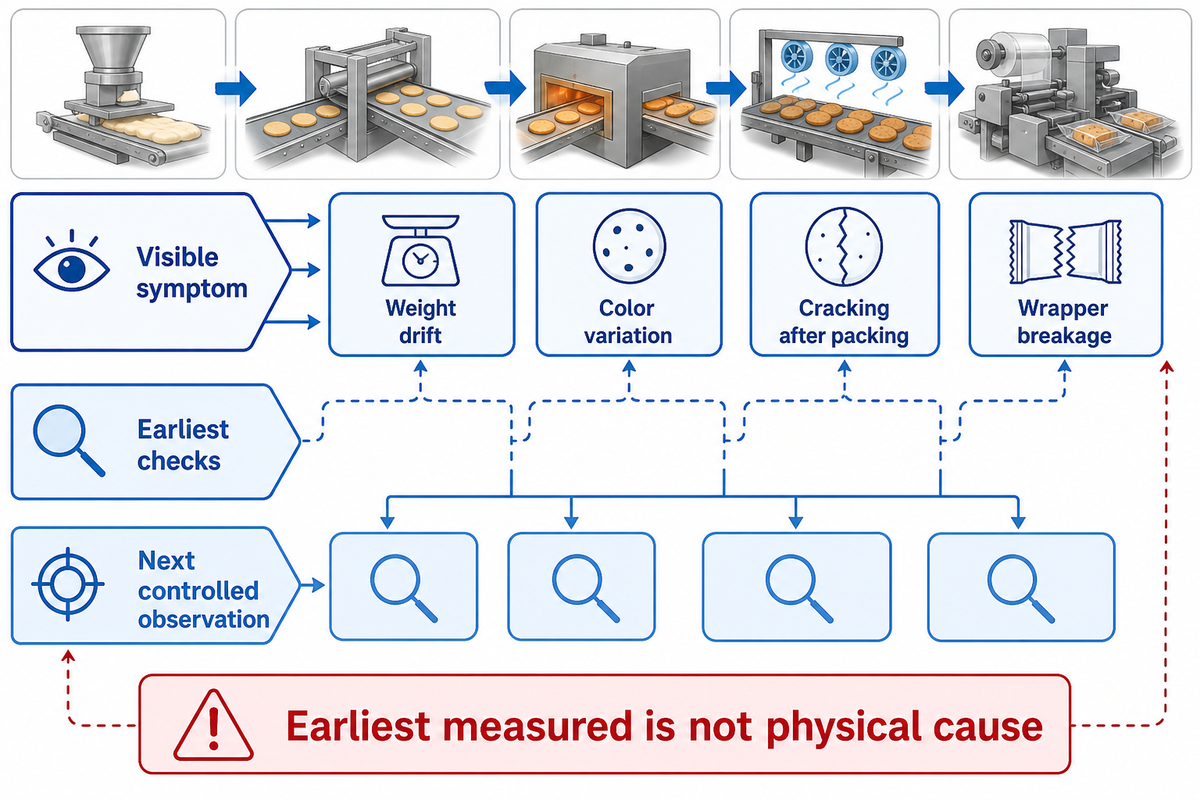 Trace symptoms to the earliest measured deviation before changing one controlled variable. Source: editorial synthesis.
