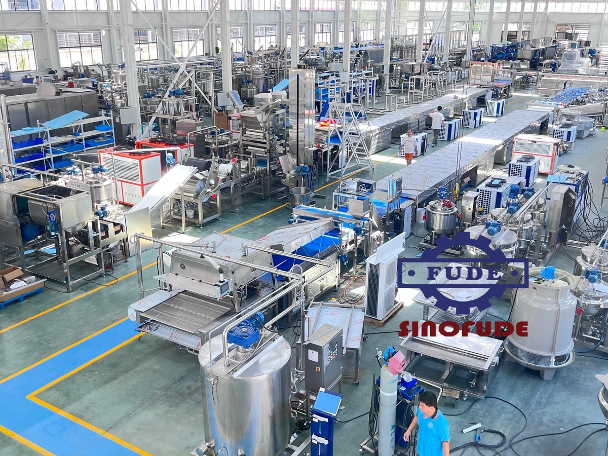 SINOFUDE gummy production equipment in the manufacturing workshop