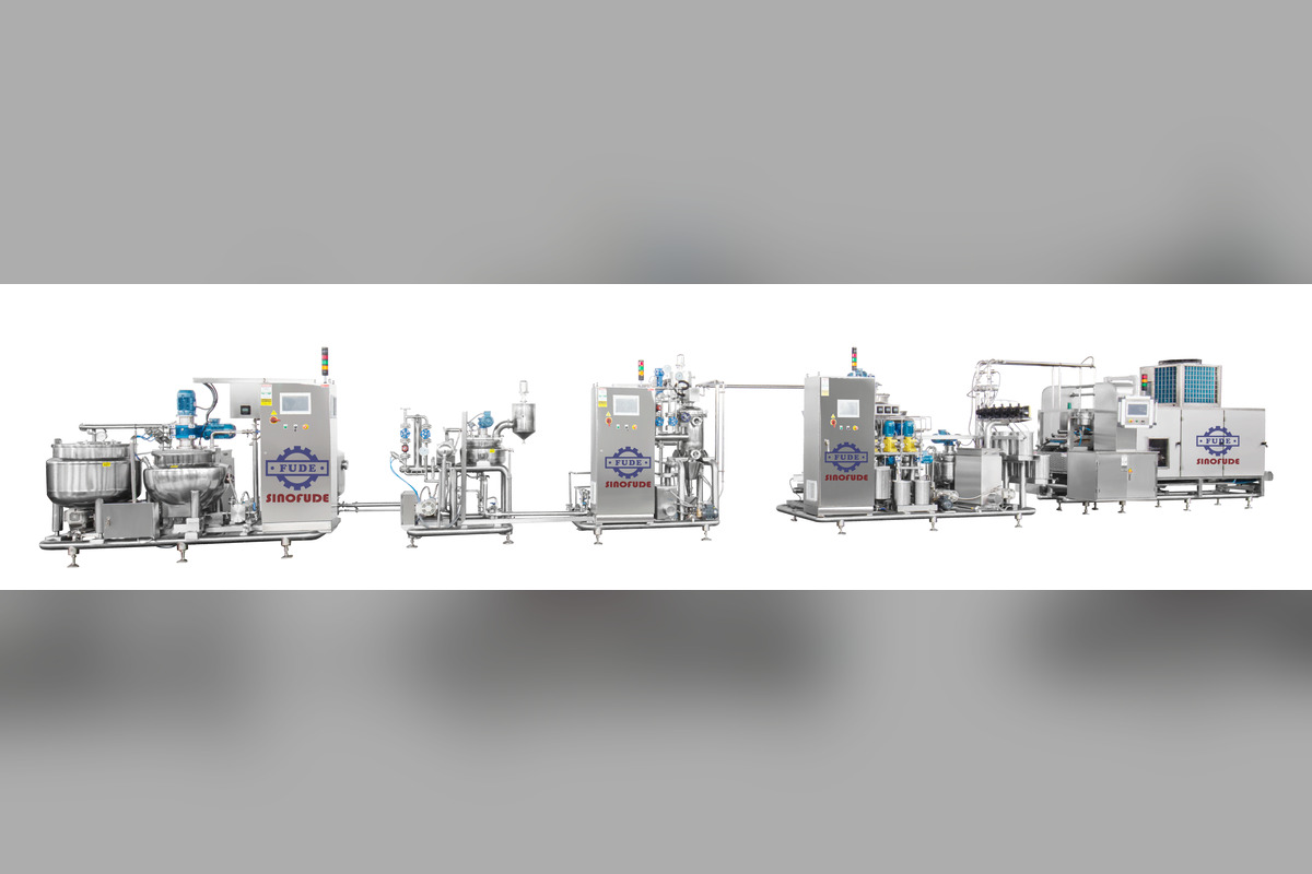 Complete SINOFUDE gummy production line with cooking depositing and cooling equipment