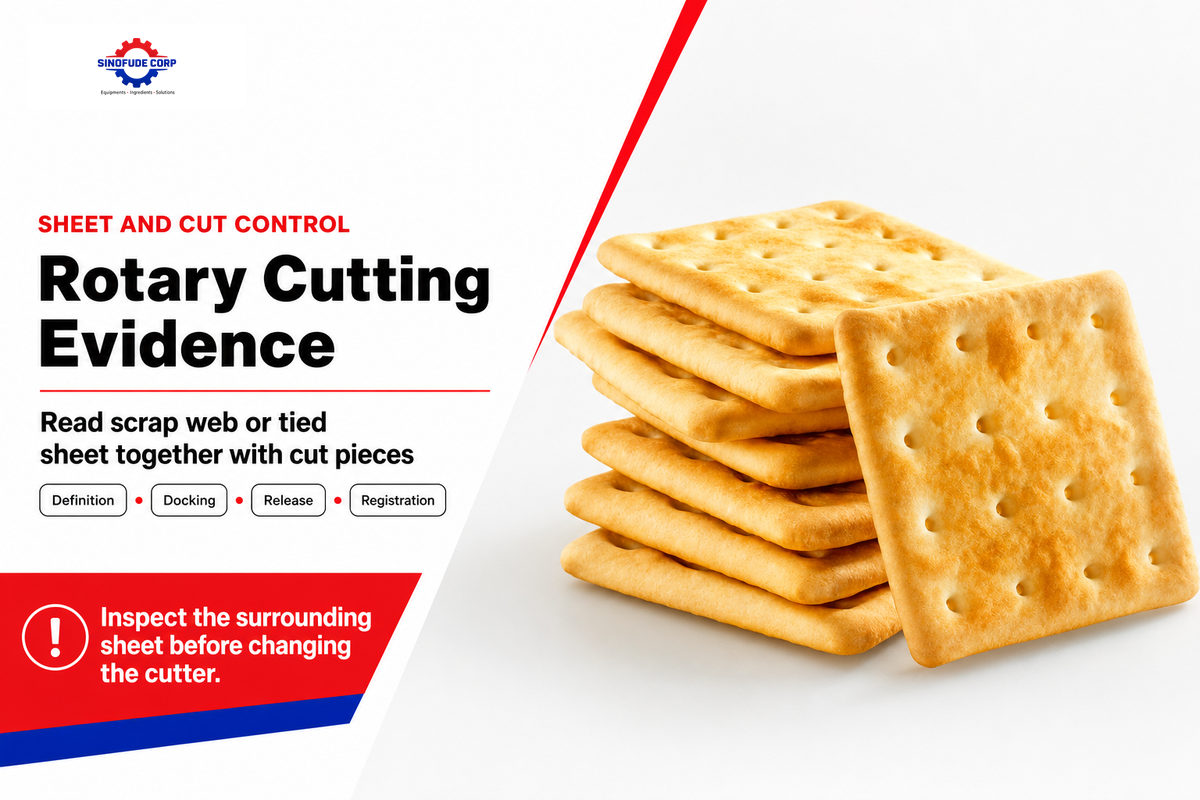 Rotary cutting evidence combines cut pieces with scrap-web or tied-sheet observations