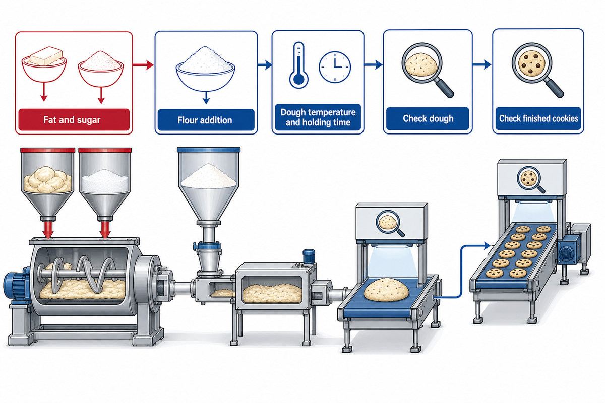Assess dough and finished cookies separately; Dhal et al., 2023, and Molina et al., 2021.